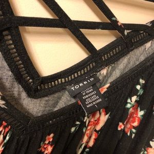 Off the shoulder summer floral print shirt